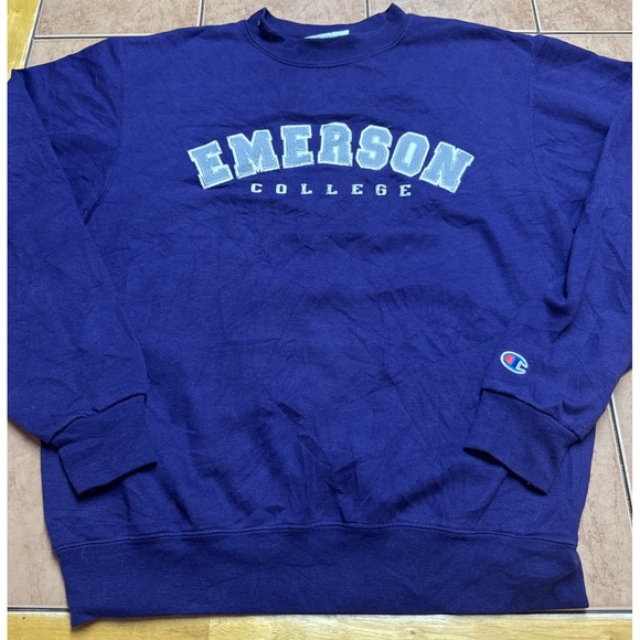 Champion Emerson College‎ Sweatshirt Sz Small Long Sleeve Lions Purple Champion - Picture 1 of 7